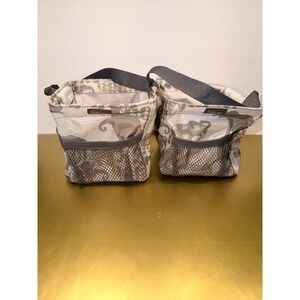 2 Thirty-One Littles Carry-All Caddy Gray White Elephant Print Mini Totes